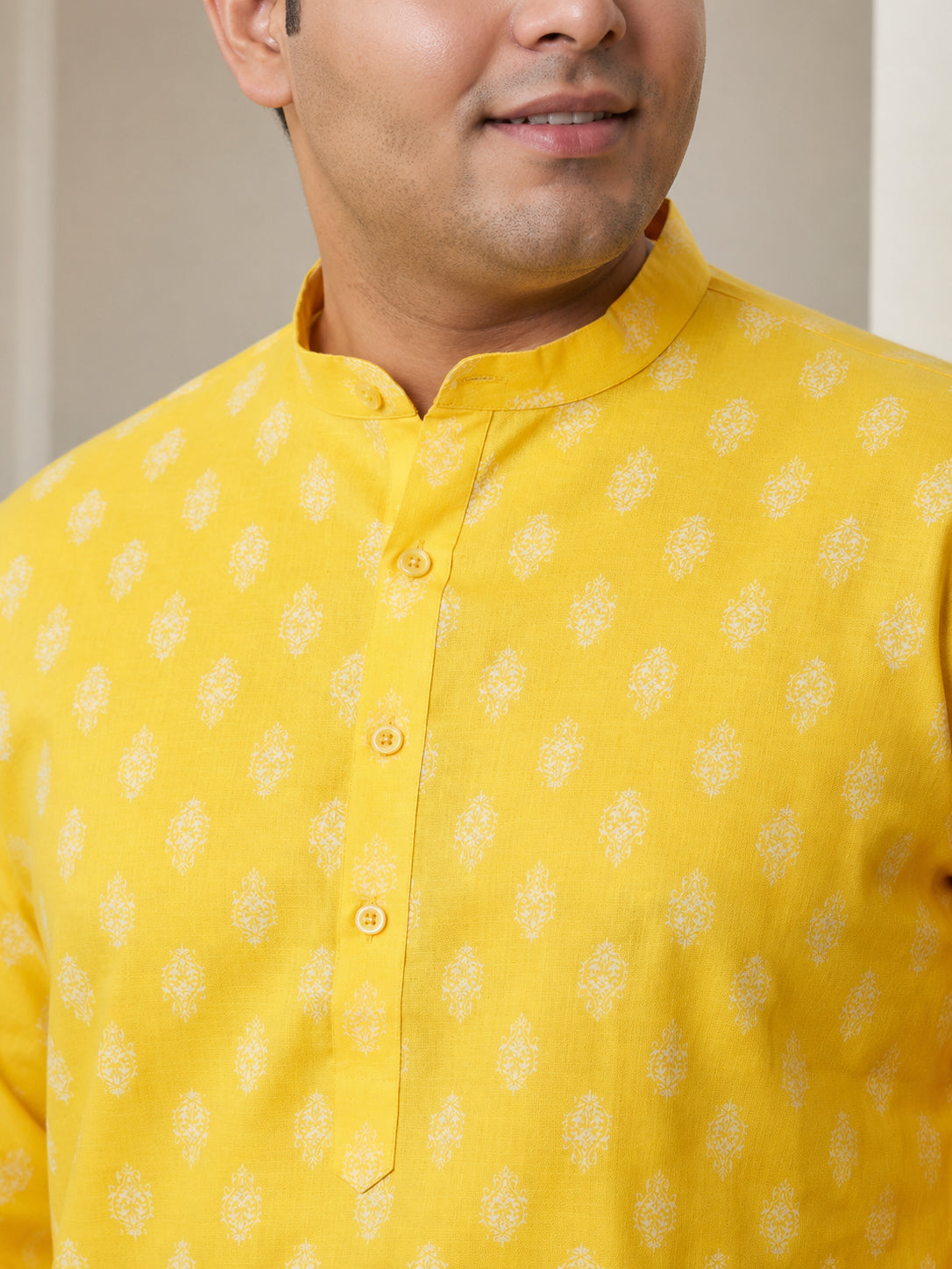 Floral Printed Kurta with Pyjama for Men