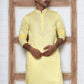Embroidered Silk-Blend Kurtas ( ANMKO 292Yellow )