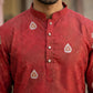 Men's Cotton Blend Printed Kurta ( 65KO 5589Red ) [FF] [H-6]