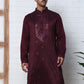 Men Silk Blend Festive Embroidered Kurtas ( ANMKO 286Maroon )  [RT] [M-6]