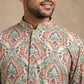Printed & Thread Work Kurta Pyjama Set ( 65KP W T 5641 Green )