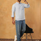 Solid Casual Short Kurta for Men ( ANMKO 304Sky )