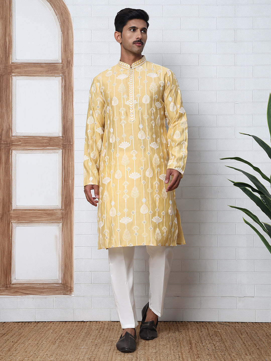 Festive Silk Blend Embroidered Kurtas ( HOPKO 011Yellow )  [RT] [P-3]