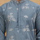 Silk Blend Elegant Thread Work Kurtas ( HOPKO 006Blue )  [RT] [O-7]