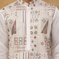 Men Festive Silk Blend Embroidered Kurta ( HOPKO 002White )  [RT] [O-1]