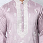 Men Silk Blend Ethnic Embroidered Kurtas ( HOPKO 012Purple )  [RT] [P-3]