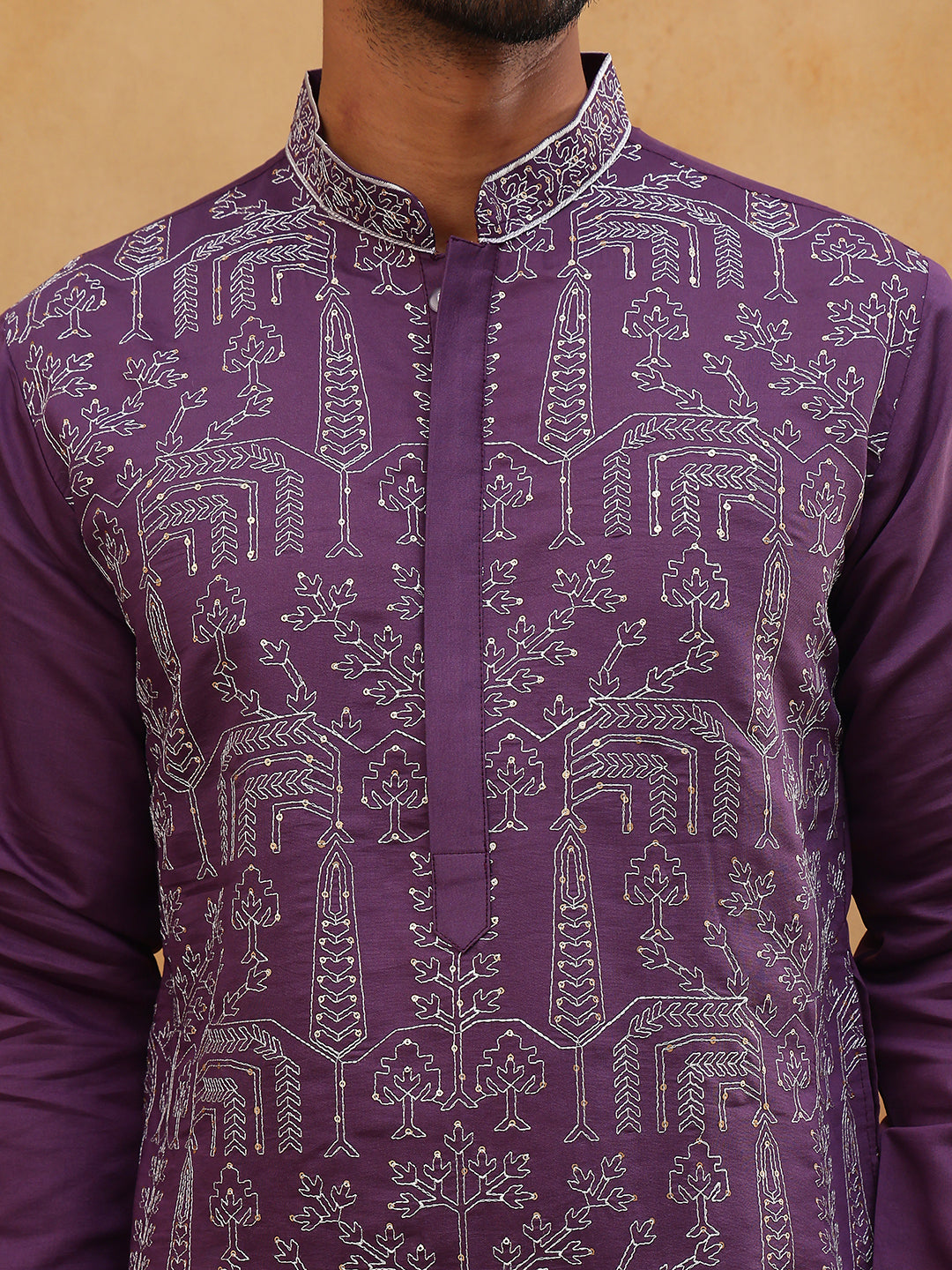 Festive Silk Blend Embroidered Kurta ( HOPKO 017Purple )  [RT] [P-7]