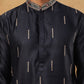 Silk Blend Floral Embroidered Kurtas ( HOPKO 005Navy )  [RT] [O-5]