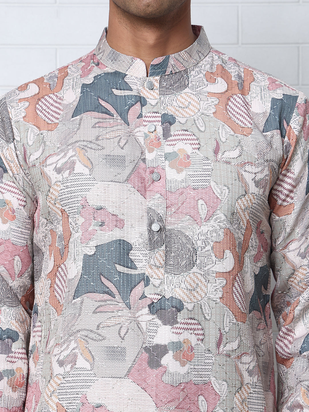 Thread Work & Printed Cotton Blend Kurtas ( ANMKO 297Multi )  [RT] [D-3]