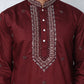 Embroidered Silk-Blend Kurtas ( ANMKO 292Maroon )