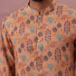 Traditional Printed Cotton Blend Kurtas ( ANMKO 277Orange )  [RT] [L-3]