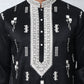 Men Silk Blend Ethnic Embroidered Kurtas ( HOPKO 012Black )  [RT] [P-3]