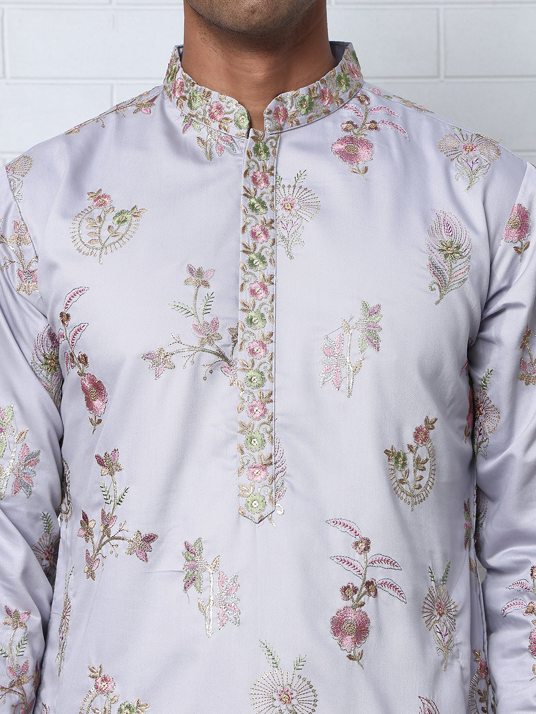 Silk Blend Floral Embroidered Kurtas ( HOPKO 010Purple )  [RT] [P-6]