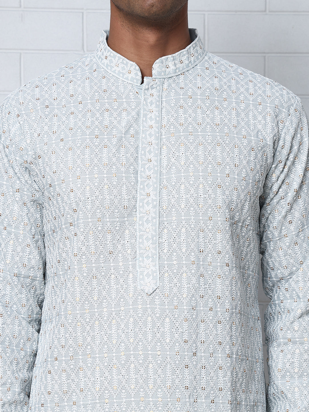 Embroidered Viscose Rayon Kurta ( ANMKO 280Blue )  [RT] [M-6]