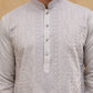 Men’s Silk Blend Embroidered Kurtas  ( HOPKO 003Grey )  [RT] [O-2]