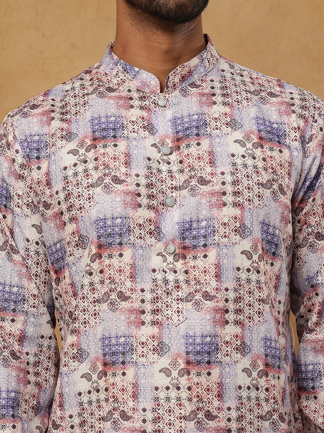 Cotton Blend Floral Printed Kurtas ( HOPKO 008Blue )  [RT] [O-2]