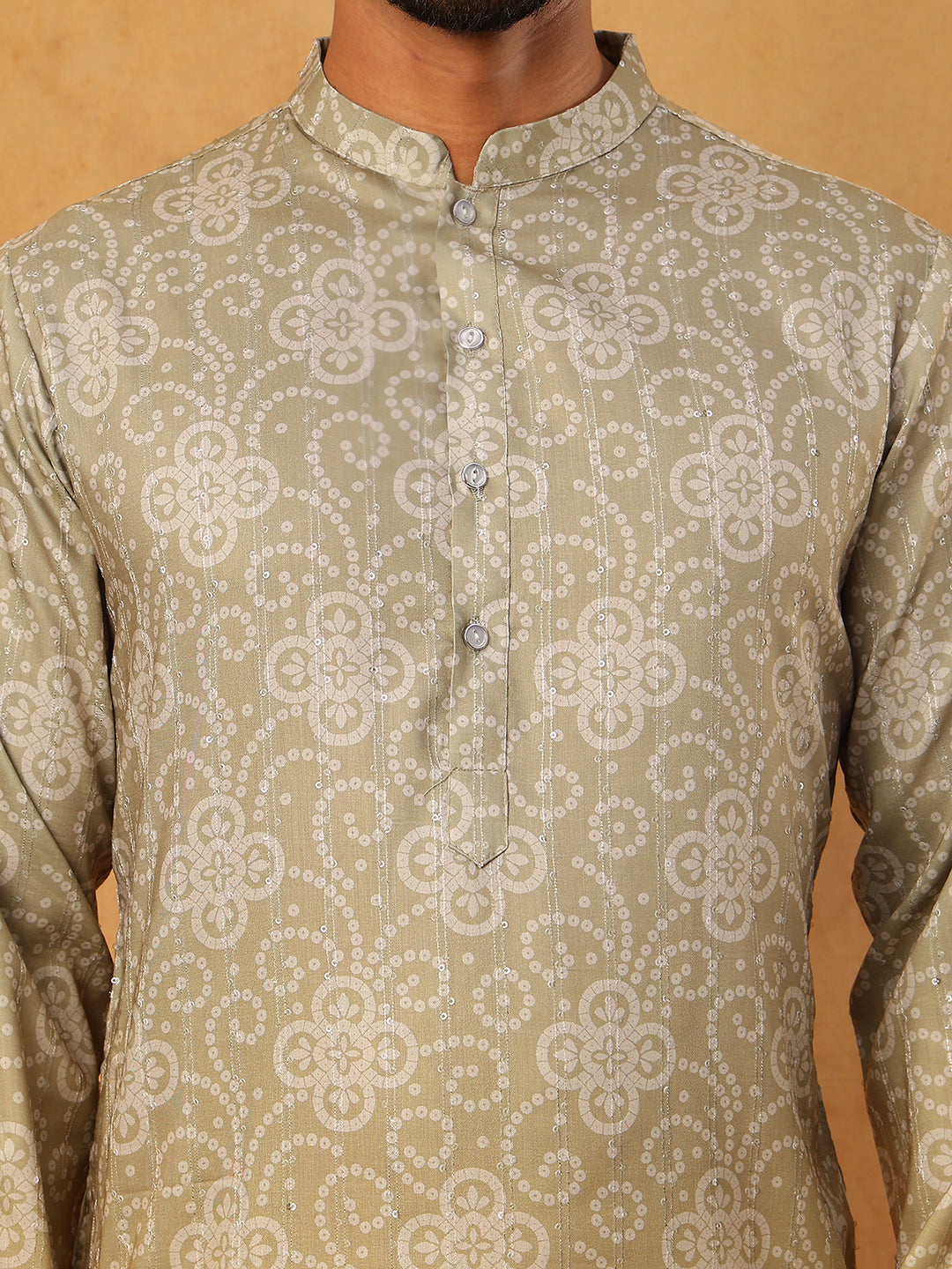 Bandhani Print Thread-Work Kurta ( ANMKO 291Pista )