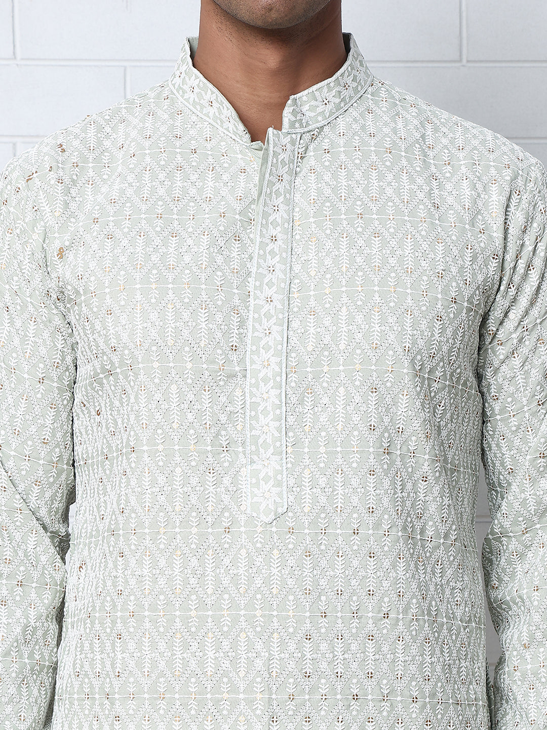 Embroidered Viscose Rayon Kurta ( ANMKO 280Lime )  [RT] [M-6]