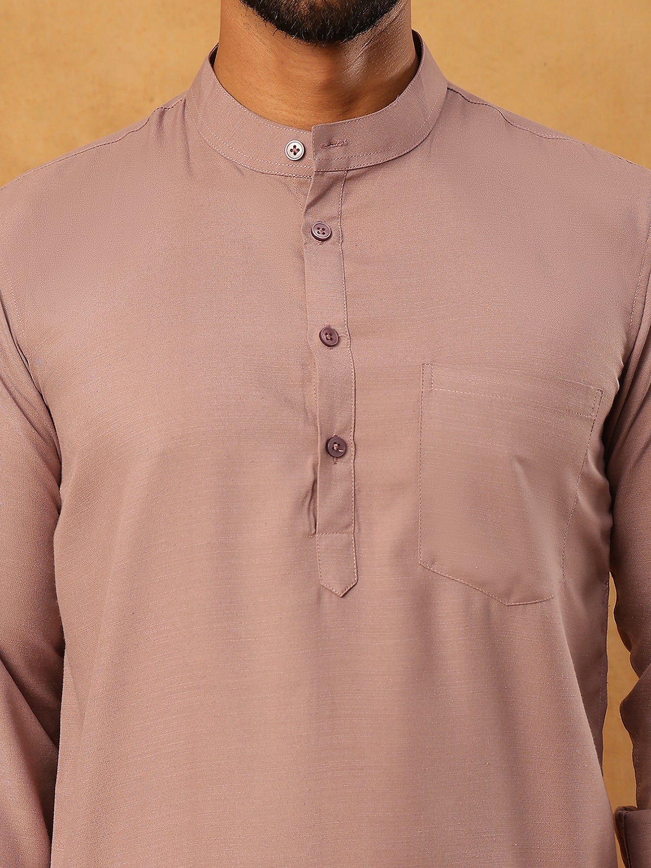Solid Casual Short Kurta for Men ( ANMKO 304Peach )