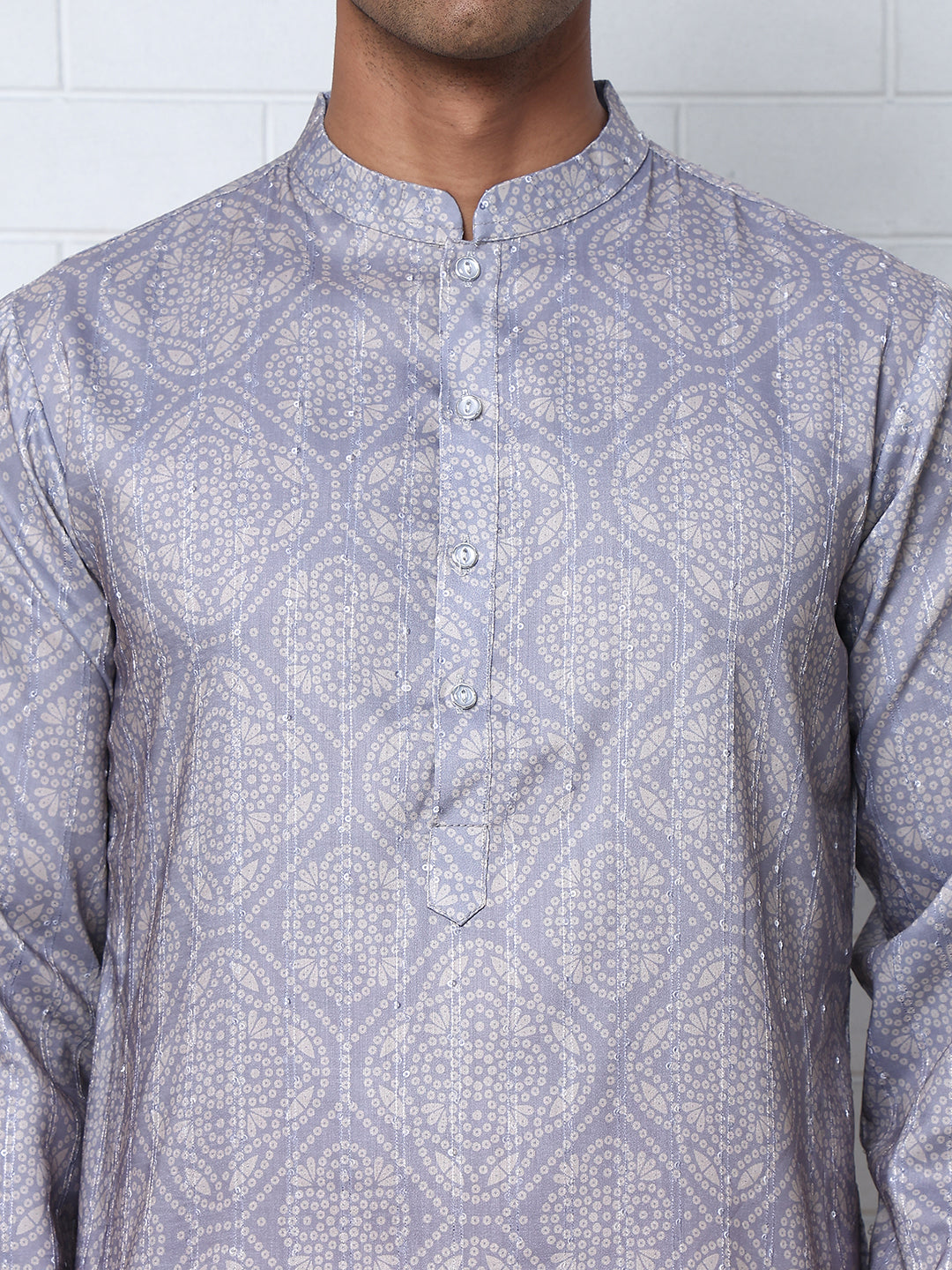 Bandhani Print Thread-Work Kurtas ( ANMKO 291Grey )  [RT] [L-5]