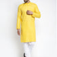 Jompers Men's Lemon Cotton Solid Kurta Only ( KO 611Lemon )