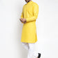 Jompers Men's Lemon Cotton Solid Kurta Only ( KO 611Lemon )