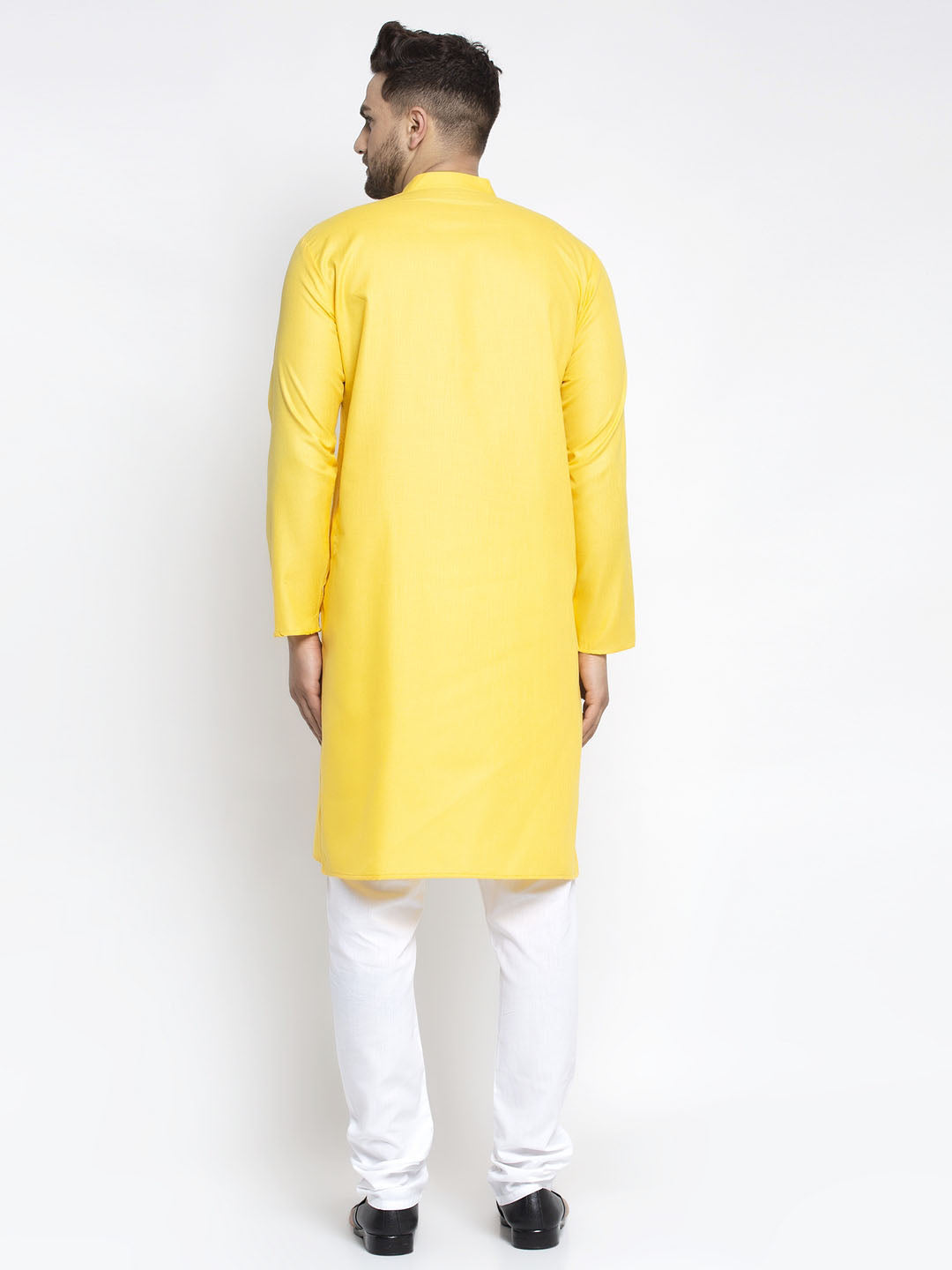 Jompers Men's Lemon Cotton Solid Kurta Only ( KO 611Lemon )