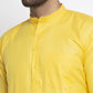 Jompers Men's Lemon Cotton Solid Kurta Only ( KO 611Lemon )