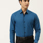 Indian Needle Pecock Green Formal Shirt with black detailing ( SF 411Peacock )