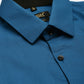 Indian Needle Pecock Green Formal Shirt with black detailing ( SF 411Peacock )