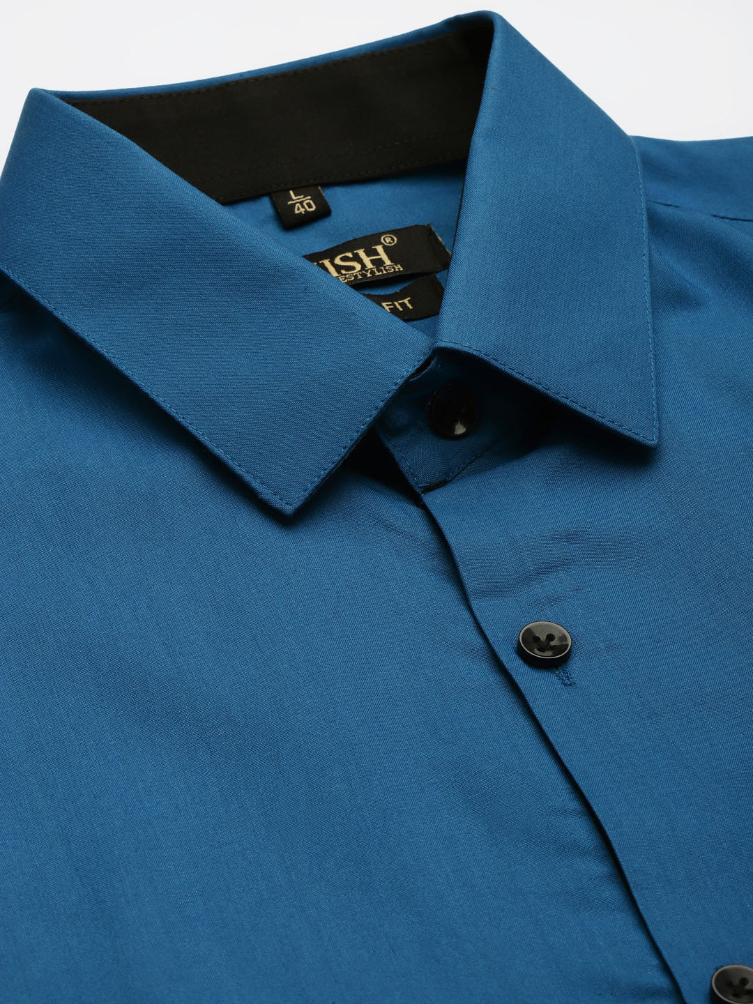 Indian Needle Pecock Green Formal Shirt with black detailing ( SF 411Peacock )