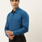 Indian Needle Pecock Green Formal Shirt with black detailing ( SF 411Peacock )