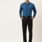 Indian Needle Pecock Green Formal Shirt with black detailing ( SF 411Peacock )