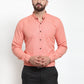 Indian Needle Peach Men's Cotton Solid Button Down Formal Shirts ( SF 734Peach )