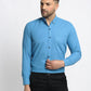 Indian Needle Blue Men's Cotton Solid Button Down Formal Shirts ( SF 734Sky )
