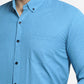 Indian Needle Blue Men's Cotton Solid Button Down Formal Shirts ( SF 734Sky )