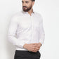 Indian Needle White Men's Cotton Stiped Formal Shirts ( SF 737White )