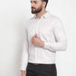 Indian Needle White Men's Cotton Stiped Formal Shirts ( SF 737White )