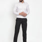 Indian Needle White Men's Cotton Stiped Formal Shirts ( SF 737White )