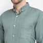 Indian Needle Green Men's Button Down Collar Cotton Formal Shirt ( SF 785Green )