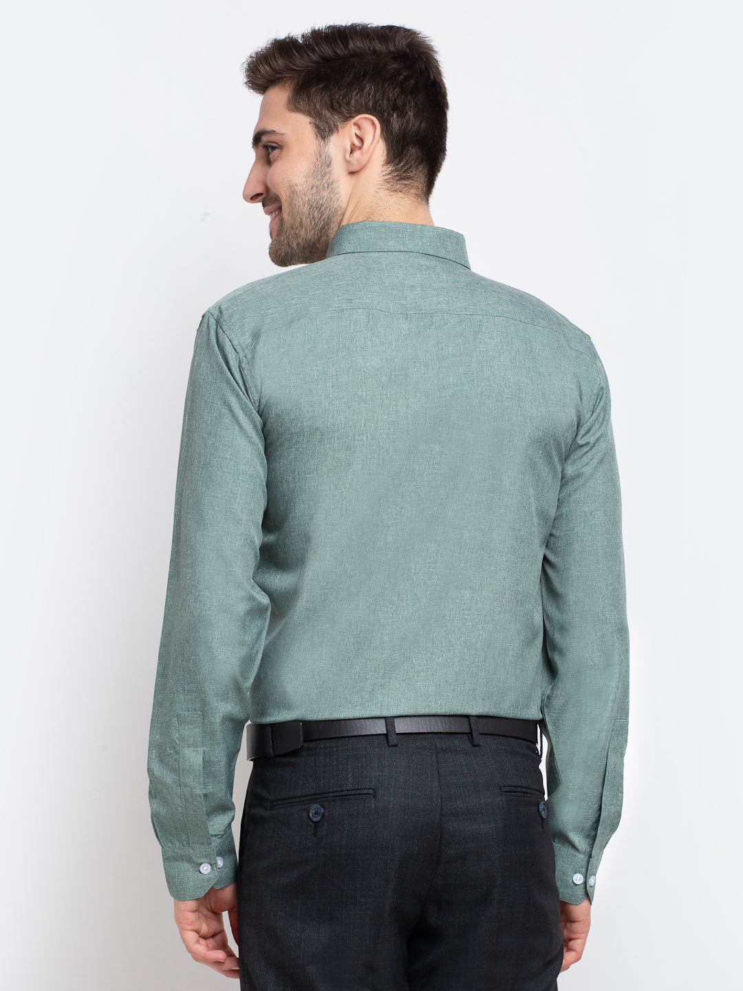 Indian Needle Green Men's Button Down Collar Cotton Formal Shirt ( SF 785Green )