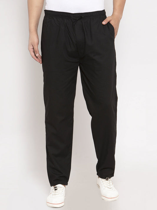 Indian Needle Men Black Solid Track Pants ( JOG 011Black )
