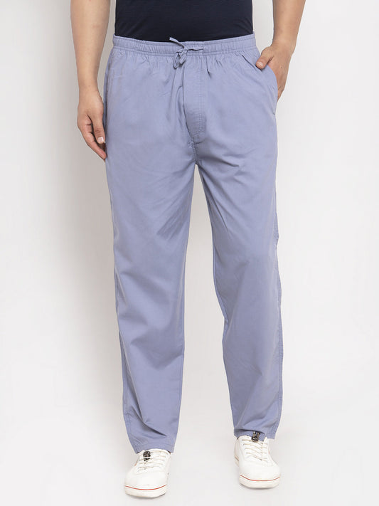 Indian Needle Men's Grey Solid Cotton Track Pants ( JOG 011Light-Grey )