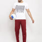 Indian Needle Men's Maroon Solid Cotton Track Pants