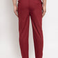 Indian Needle Men's Maroon Solid Cotton Track Pants