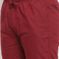 Indian Needle Men's Maroon Solid Cotton Track Pants