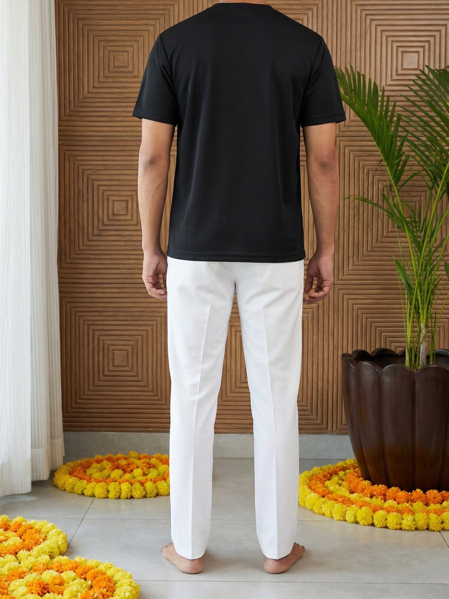 Men Pack of 2 Solid Cotton Pyjamas ( ANKPJ 006White-Black Pack-2 )