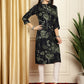 Floral Printed Straight Kurta ( ANKW 1539Navy )