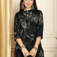 Floral Printed Straight Kurta ( ANKW 1539Navy )