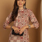 Floral Printed Straight Kurtas ( ANKW 1547 Beige )